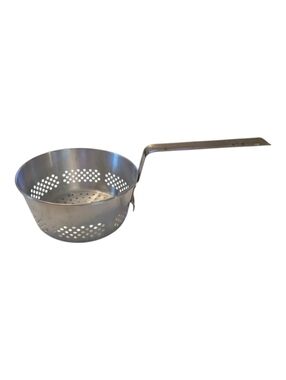 Vintage MCM Aluminum French  Frying Deep Fryer / Colander Basket W Lip 7.25x3.5